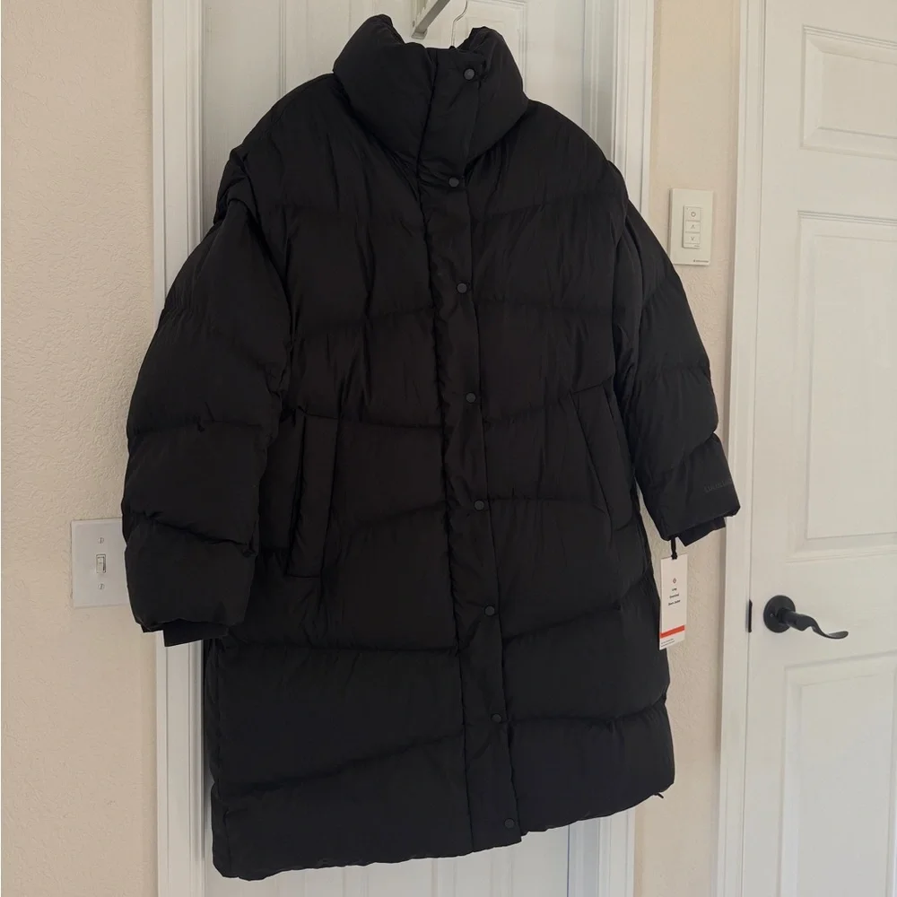 Lululemon Black Long Oversized Down Jacket Size M/L NWT